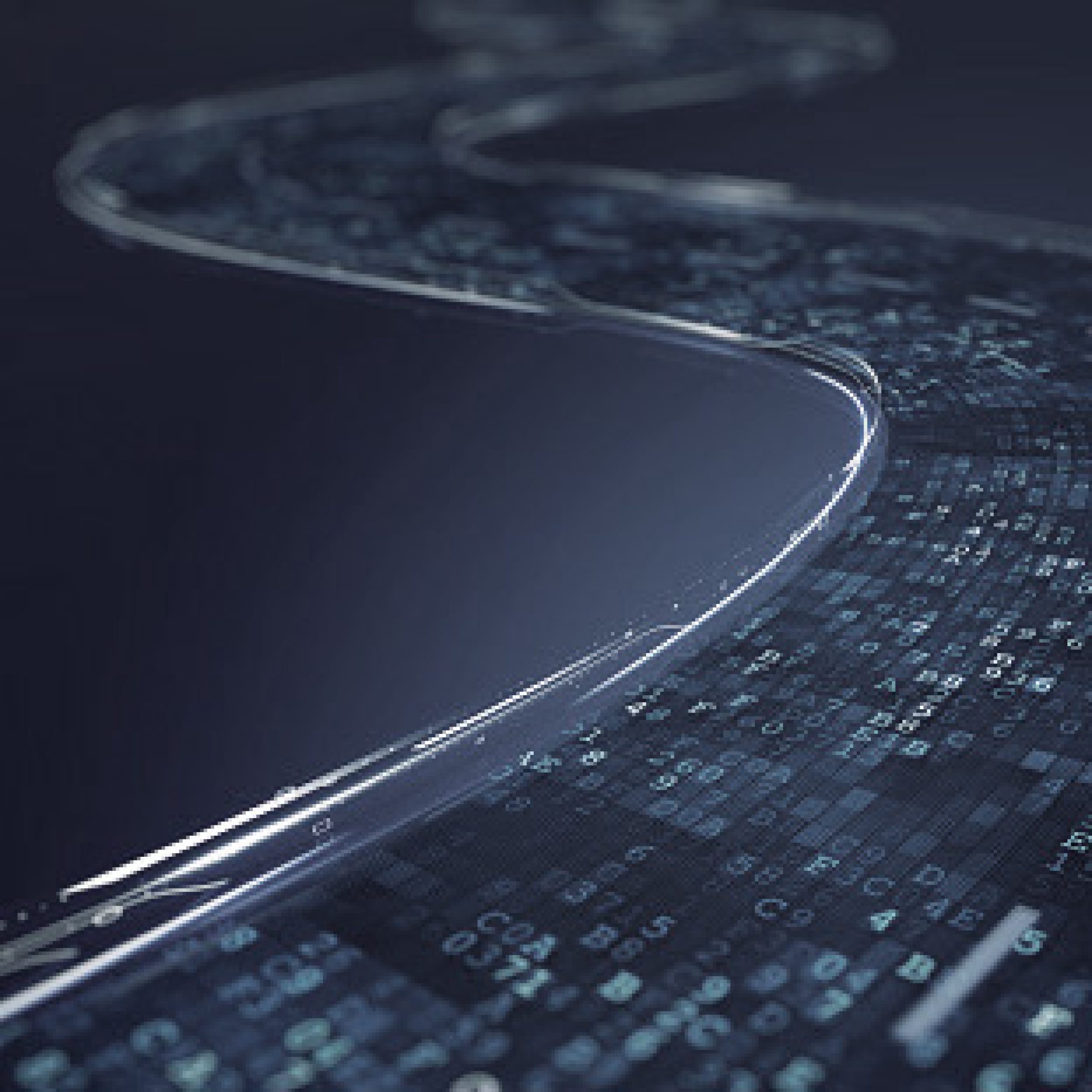 Digital road - Digital Code road concept - 3d illustration